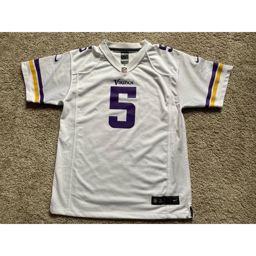NFL Jersey Sewn Bridgwater Teddy Vikings Women XL V Neck Nike Football s52